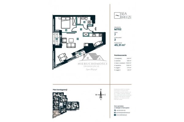 Świnoujście, Matejki, 2 pokojowe mieszkanie w najwyższym budynku w Świnoujściu - SeaBreeze