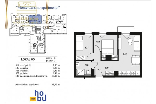 Świnoujście, Monte Cassino, Monte Cassino Apartments - 3 pokojowy apartament na ostatnim piętrze