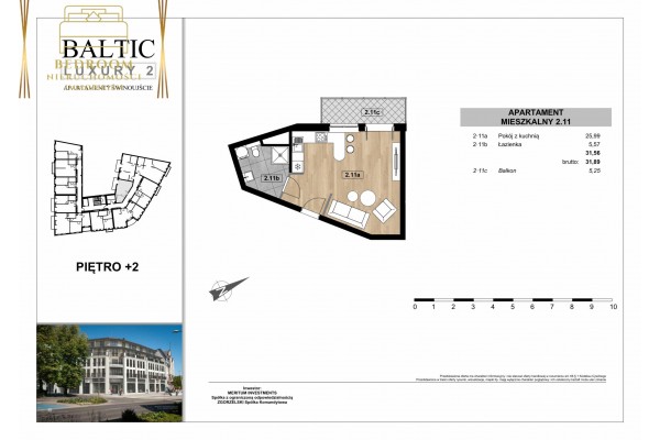 Świnoujście, Armii Krajowej, Apartament w centrum miasta z balkonem w luksusowym budynku 2026