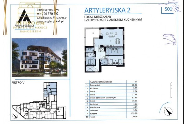 kołobrzeski, Kołobrzeg, Artyleryjska, Penthouse - apartament z dużym tarasem - 4 pokoje na ostatnim piętrze