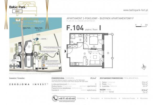 Świnoujście, Uzdrowiskowa, Apartament inwestycyjny przy promenadzie w pierwszej linii brzegowej  - Baltic Park Fort