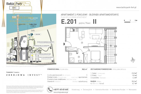 Świnoujście, Uzdrowiskowa, Apartament 2 pokojowy w pierwszej linii brzegowej - Baltic Park Fort