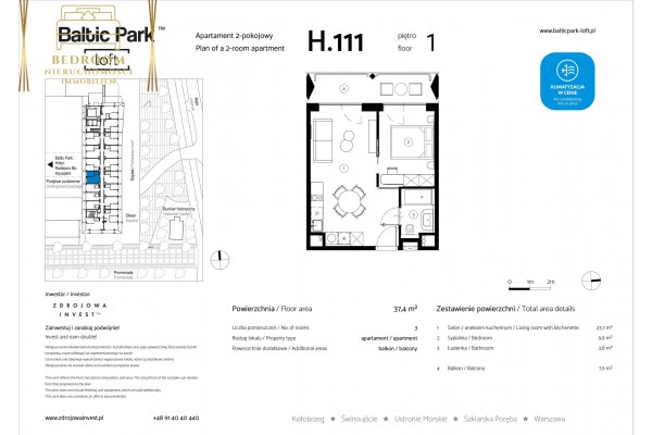 Świnoujście, Uzdrowiskowa, Apartament loftowy na promenadzie pod inwestycję - 100m do morza