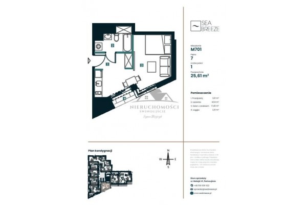 Świnoujście, Matejki, kawalerka na sprzedaż - Sea Breeze - najwyższy budynek w Świnoujściu